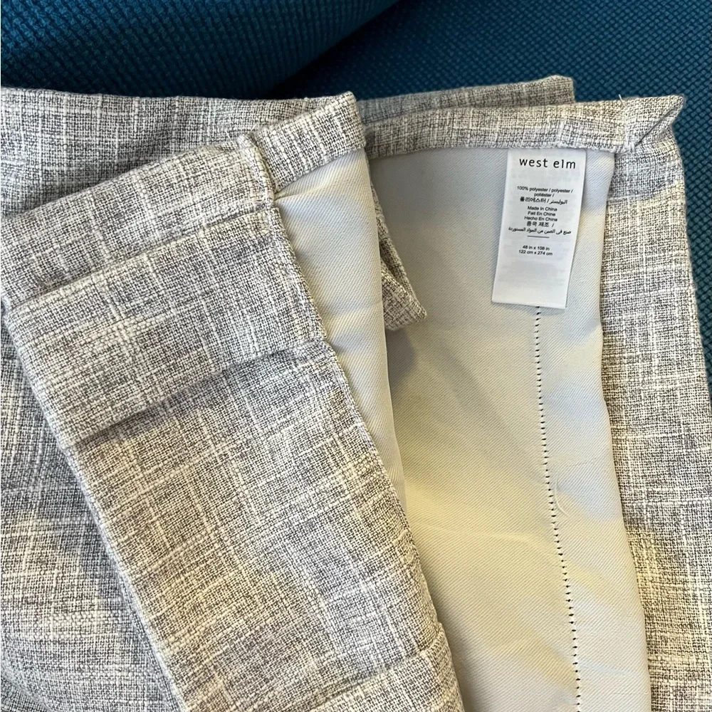 West Elm Textured Gray Drapes